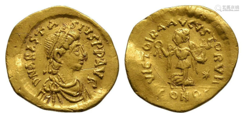 Anastasius I - Gold Victory Tremissis