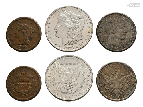 USA - Cent, 1/2 Dollar & Morgan Dollar [3]