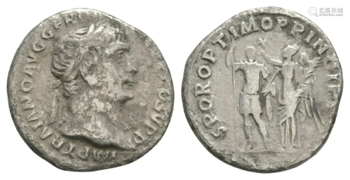 Trajan - Emperor Crowned Denarius