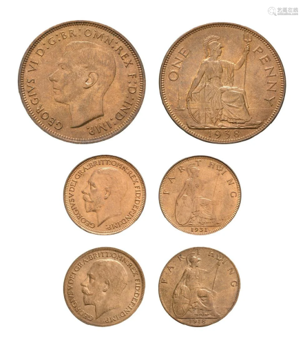 George V and VI - Farthings and Penny [3]