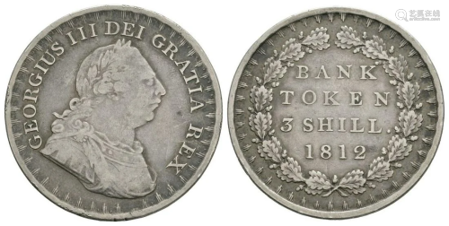 George III - 1812 - 3 Shilling Bank Token