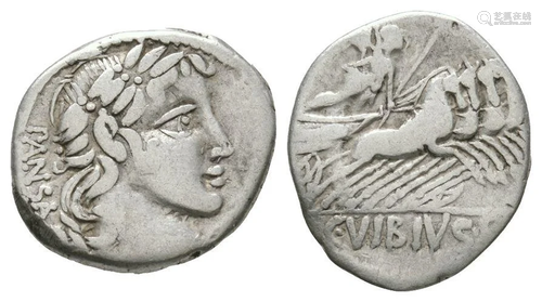 C Vibius C f Pansa - Minerva Denarius