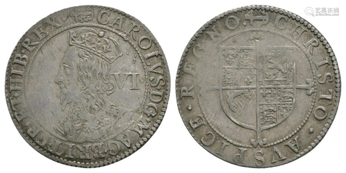 Charles I - Briot Milled Sixpence