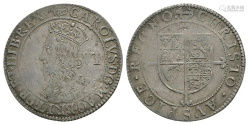 Charles I - Briot Milled Sixpence