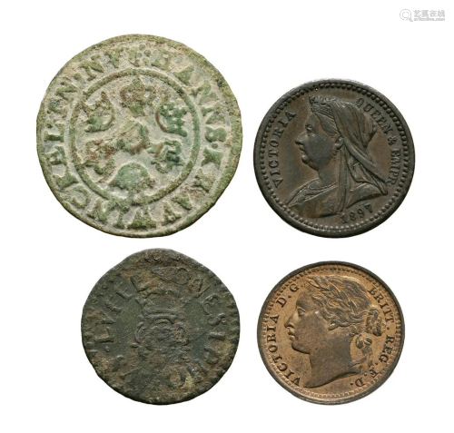17th C. Token, 1/3 Farthing, others [4]