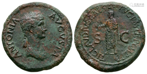 Antonia (under Claudius) - Emperor Standing Dupondius