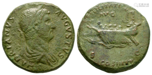 Hadrian - Galley Sestertius