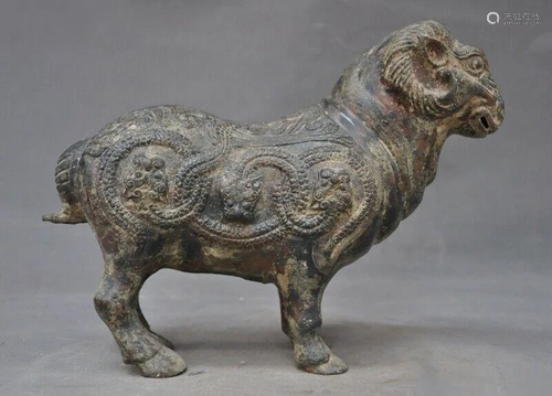 A BRONZE SHEEP STATUE MING DYNASTY.