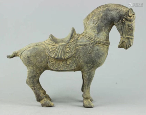 A BRONZE HORSE STATUE MING DYNASTY.
