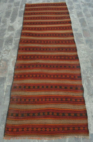 A VINTAGE AFGHANI WOVEN NOMADIC KILIM RU…