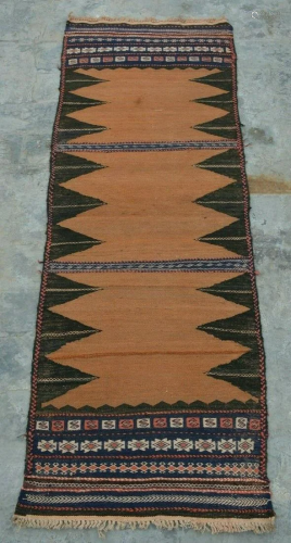 A VINTAGE AFGHANI WOVEN NOMADIC KILIM RU…