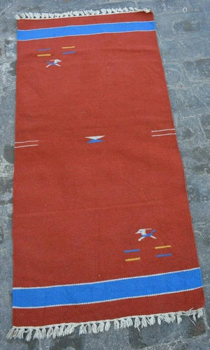 A VINTAGE AFGHANI WOVEN TURKISH KILIM.