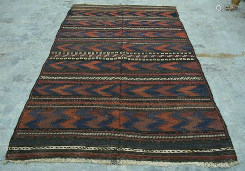 A VINTAGE AFGHANI WOVEN KUBA KILIM.