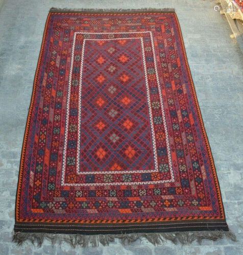 A VINTAGE AFGHANI WOVEN PERSIAN SQUARE RU…