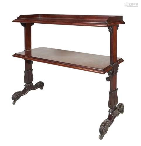 A mahogany two tier buffet