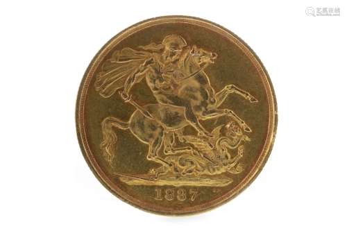A GOLD £2, 1887