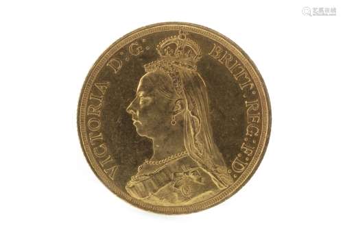 A GOLD £2 COIN, 1887
