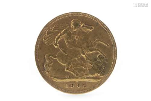 A GOLD HALF SOVEREIGN, 1902