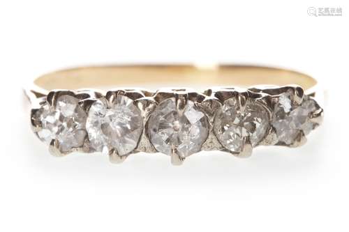 A DIAMOND FIVE STONE RING