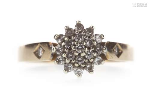 A DIAMOND CLUSTER RING