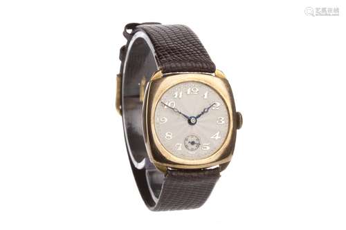 A 1930S GOLD CUSHION WATCH