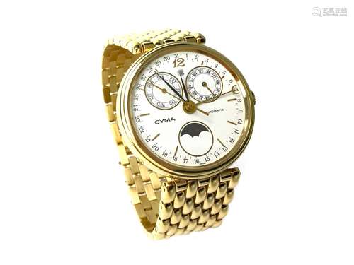 A GENTLEMAN'S CYMA GOLD PLATED AUTOMATIC WATCH