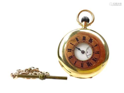 AN EIGHTEEN CARAT GOLD POCKET WATCH