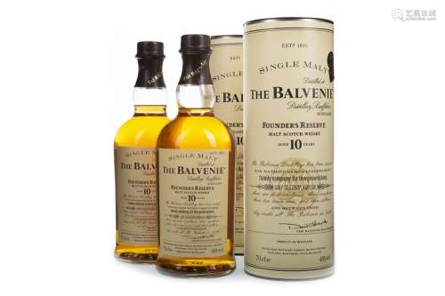 TWO BOTTLES OF BALVENIE FOUNDER'S RESERVE AGED 10 YEARS