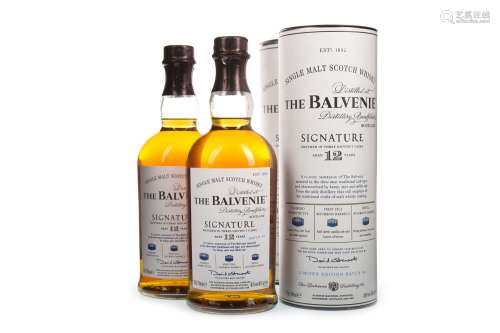 TWO BOTTLES OF BALVENIE SIGNATURE AGED 12 YEARS BATCH NO. 4