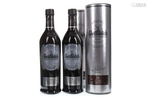 TWO BOTTLES OF GLENFIDDICH CAORAN RESERVE AGED 12 YEARS