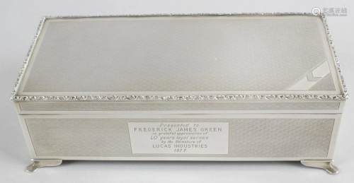 A 1970's silver mounted table cigarette box, of