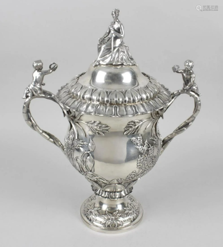 An impressive early Victorian silver twin-handled …