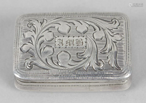 A William IV silver vinaigrette, the rounded