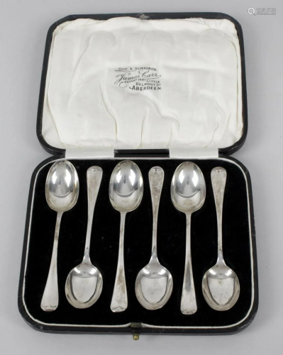 A cased set of six 1920's silver tea or coffee s…