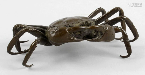 An oriental cast bronze figure modelled as a crab, …