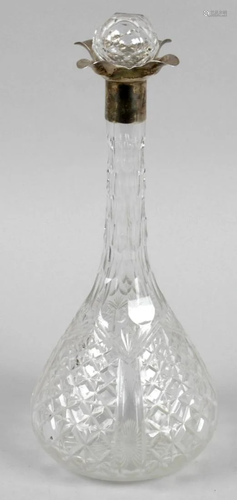 An early 20th century cut glass decanter and stopper,