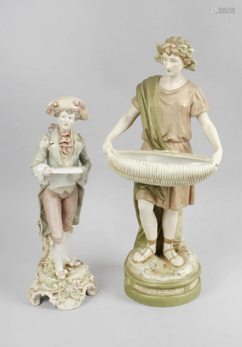 Three Royal Dux figurines, the first example m…