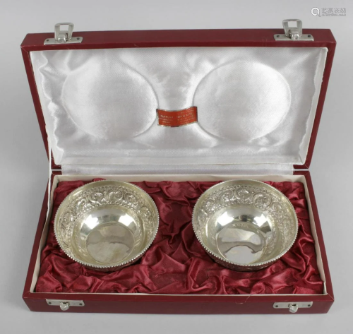 A pair of small Indian bowls, each of circular taperi…