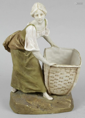 A Royal Dux figure modelled as a young female