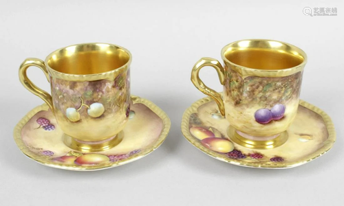 Two Royal Worcester bone china cups and saucers…