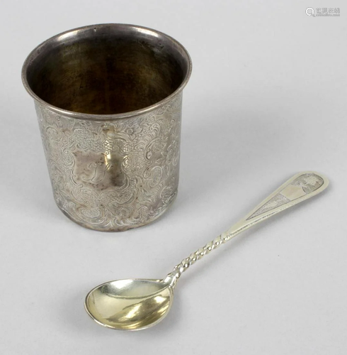 A mid-19th century Russian silver beaker, the