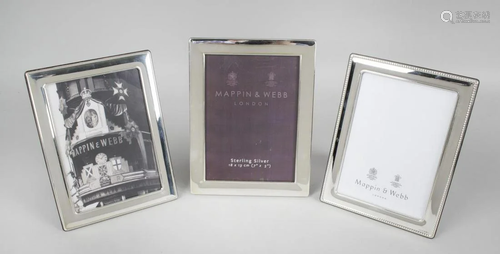 Three modern silver mounted photograph frames, …