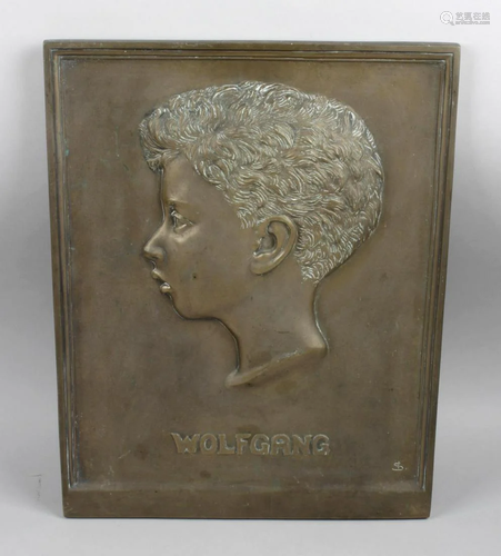 An early 20th century German bronze wall plaque, …