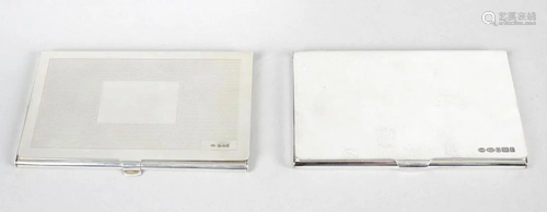 Two modern silver card cases, each of plain rectang…