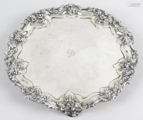 An early George V silver salver, of circular form with