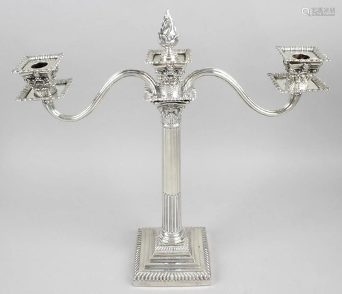 A composite Victorian silver candelabrum, the filled