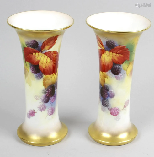 A pair of Royal Worcester bone china vases, …