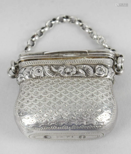 A late George III silver vinaigrette, in the form of a