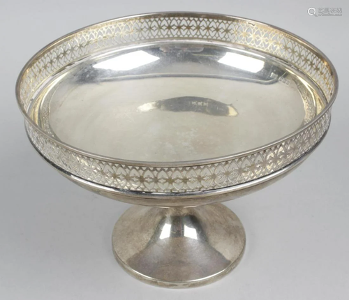 An early 20th century silver pedestal dish, of circular