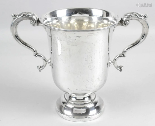 A mid-twentieth century silver twin-handled trophy, of